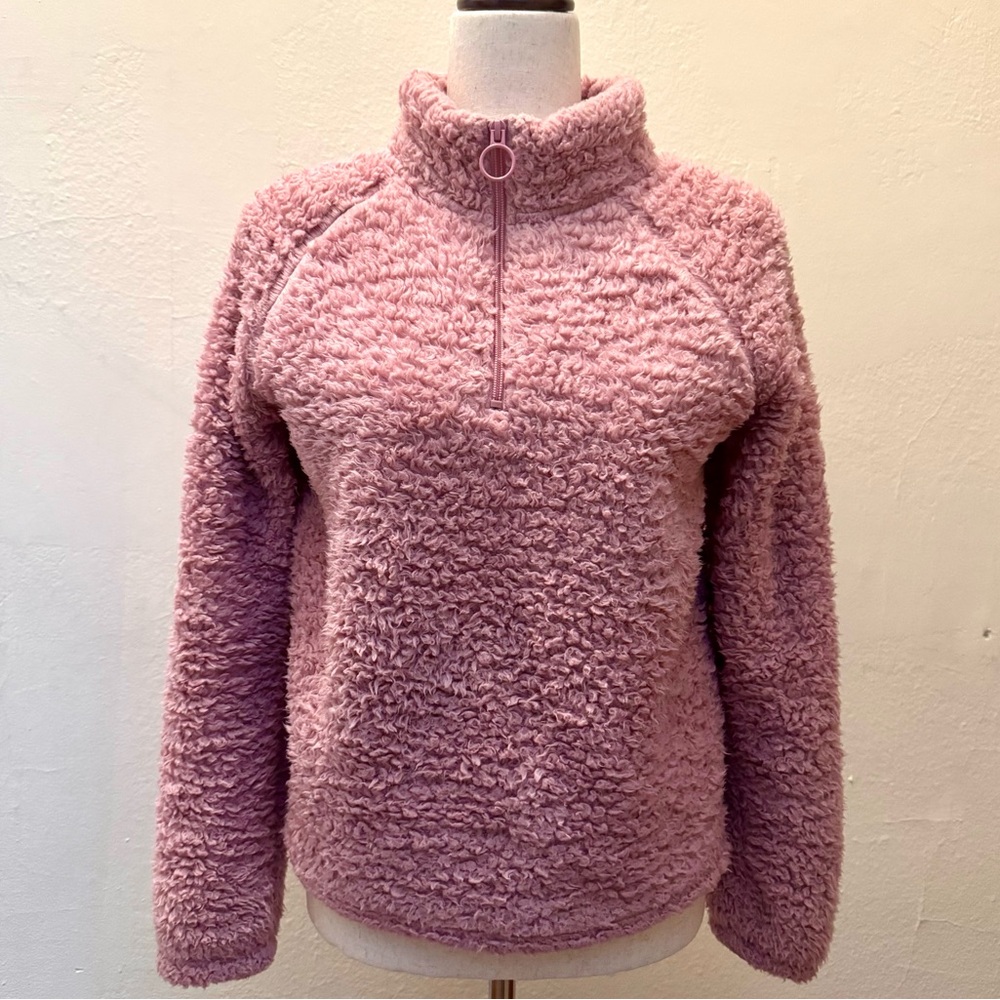 Sherpa Fleece Pullover, Dusty Pink - Size Small, by 2 Liv